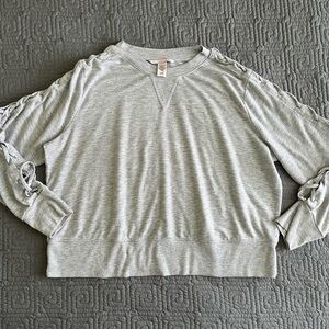 Victoria's Secret Gray Sweatshirt with Sleeve Ties